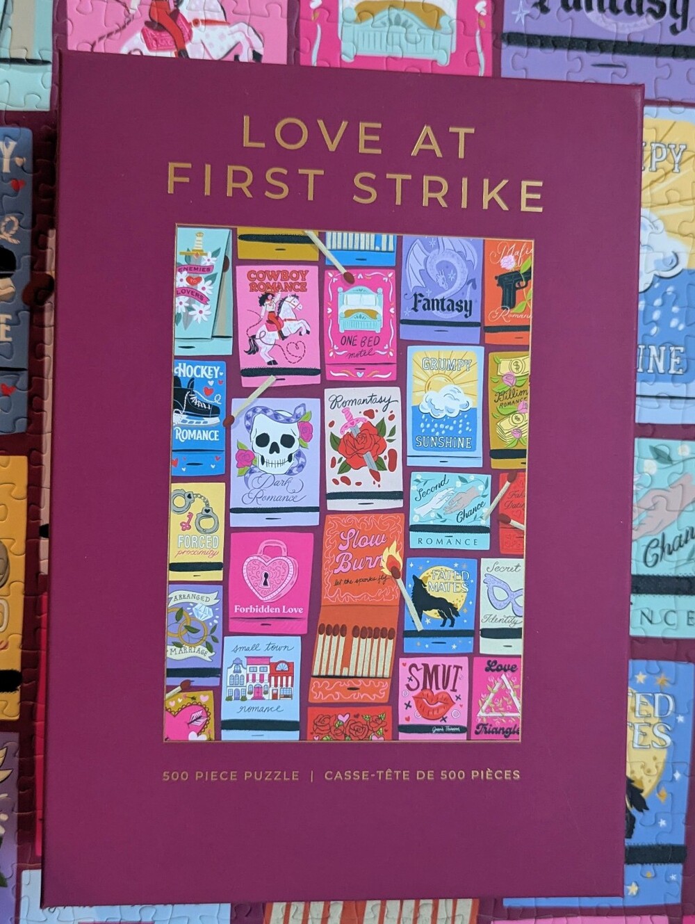 Hobbry "Love at First Strike" 500 Piece Jigsaw Puzzle Retro Matchbook Books